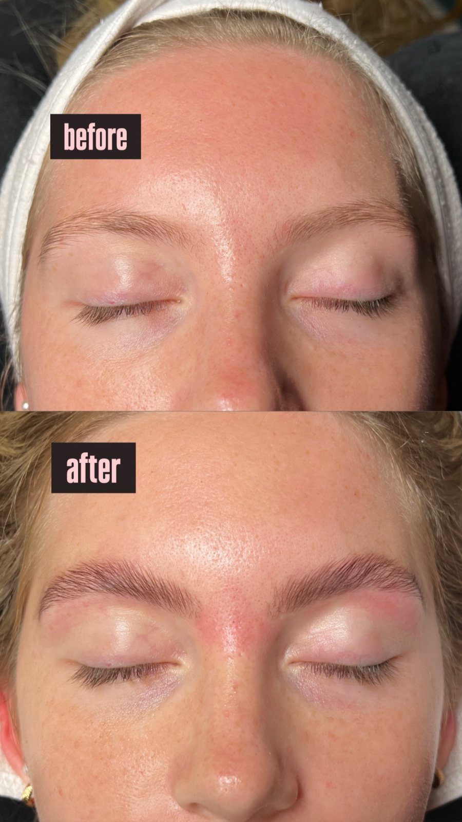 Brow shaping and lamination — client work — The Bronze Lily, St. Petersburg, FL