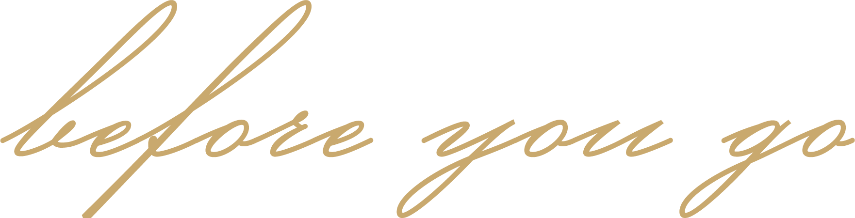 before you go